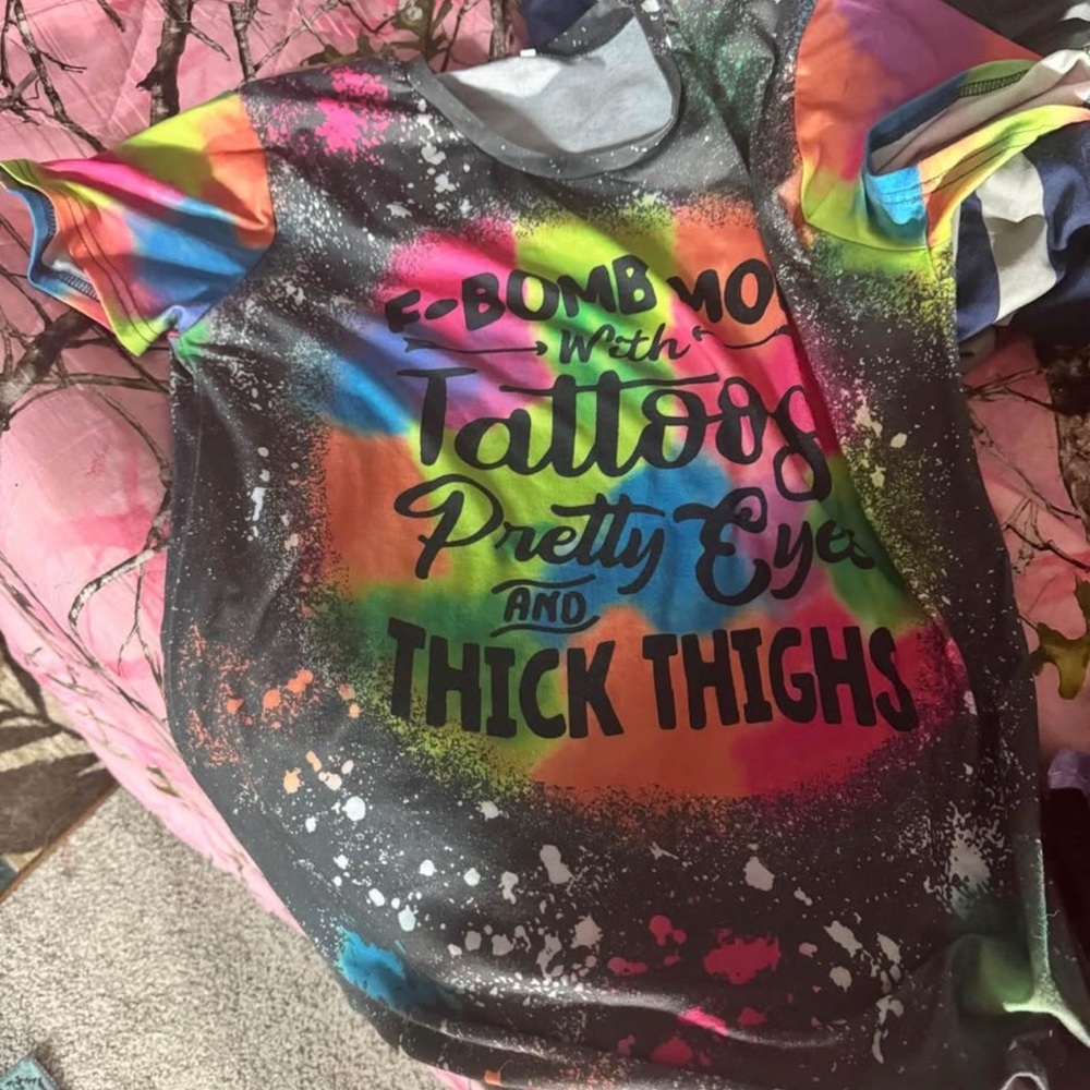 Colorful Spray-Paint Graphic Tee with Bold Slogan